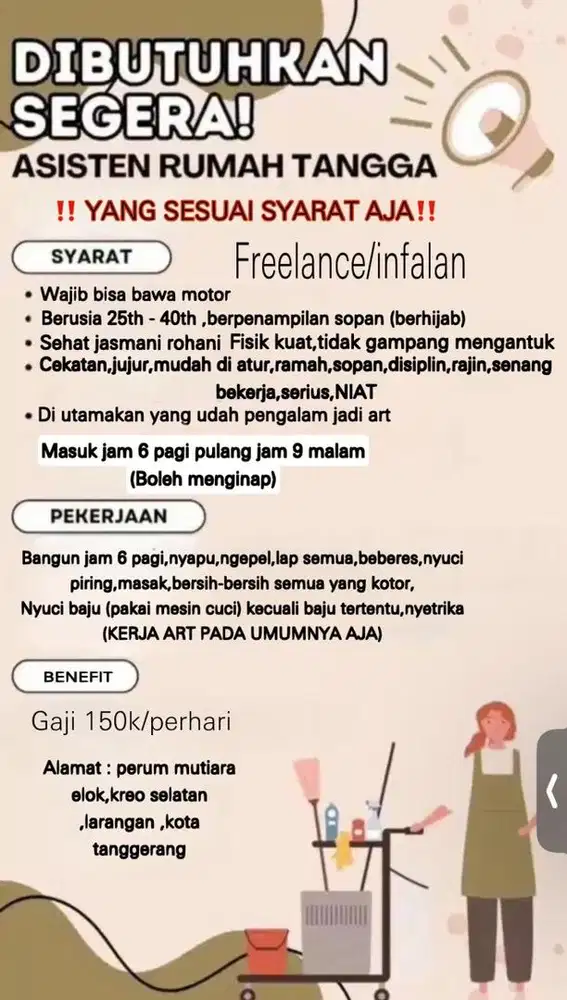 DI CARI ART INFALAN/FRELANCE SEGERA