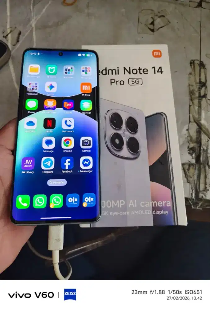 Xioami Note 14 Pro 5G 8+4/256 resmi like new lngkp ori TT masuk