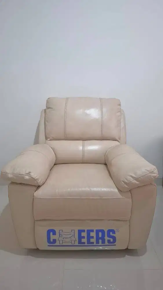 Sofa Recliner CHEERS 1 Dudukan Warna Beige/Cream