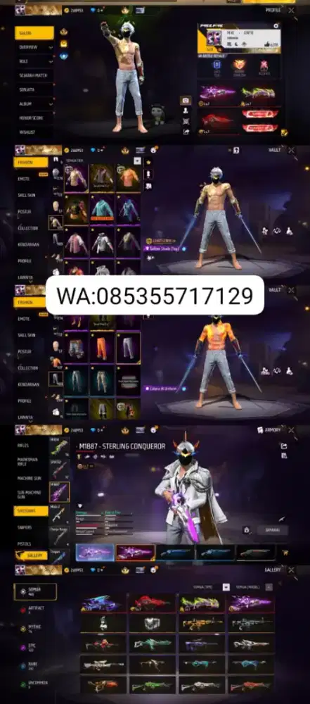 AKUN FF LOG GUGEL SPEK GAGAH BIND KOSS