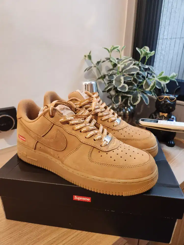 Original Nike Air Force 1 Supreme Flax Wheat