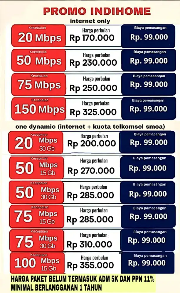 Promo pasang internet indihome