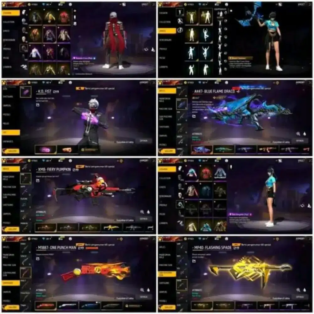 Jual akun FF aman Dan terpercaya