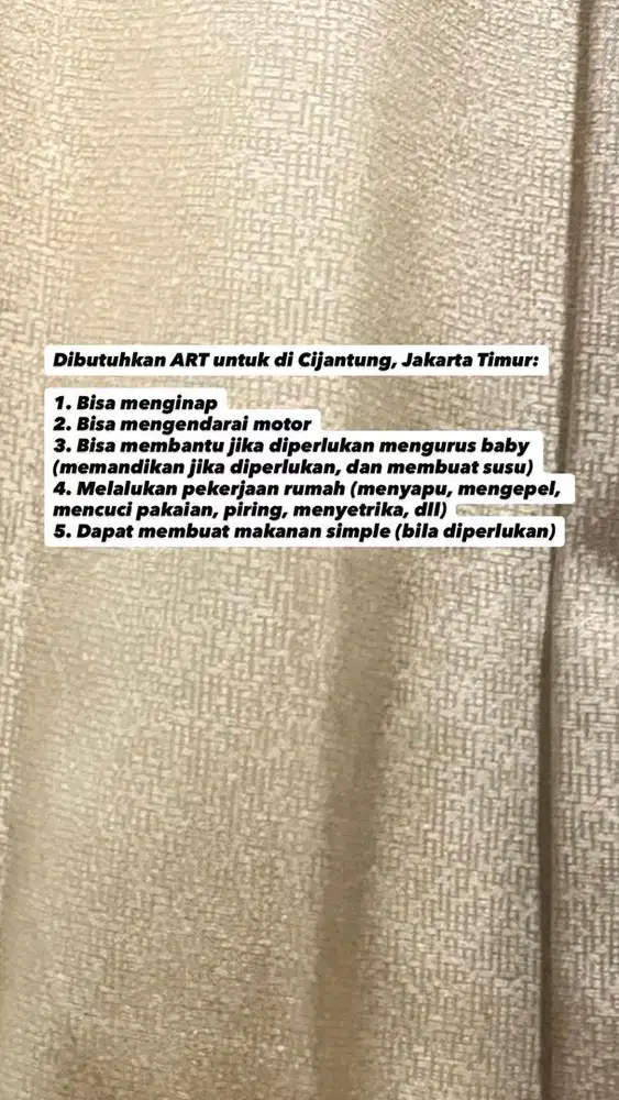 Dibutuhkan segera ART