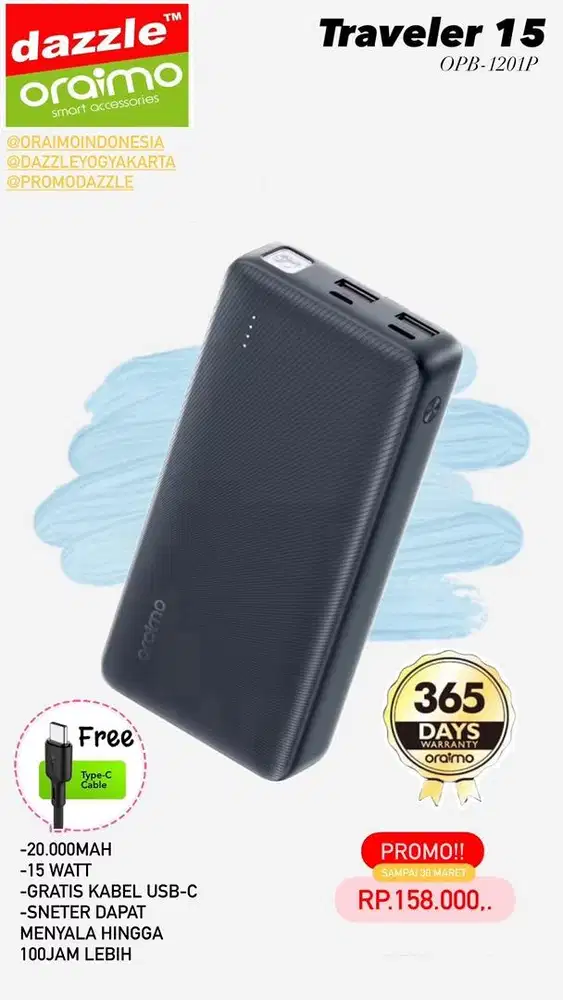 Powerbank 20.000mAh OPB-1201P