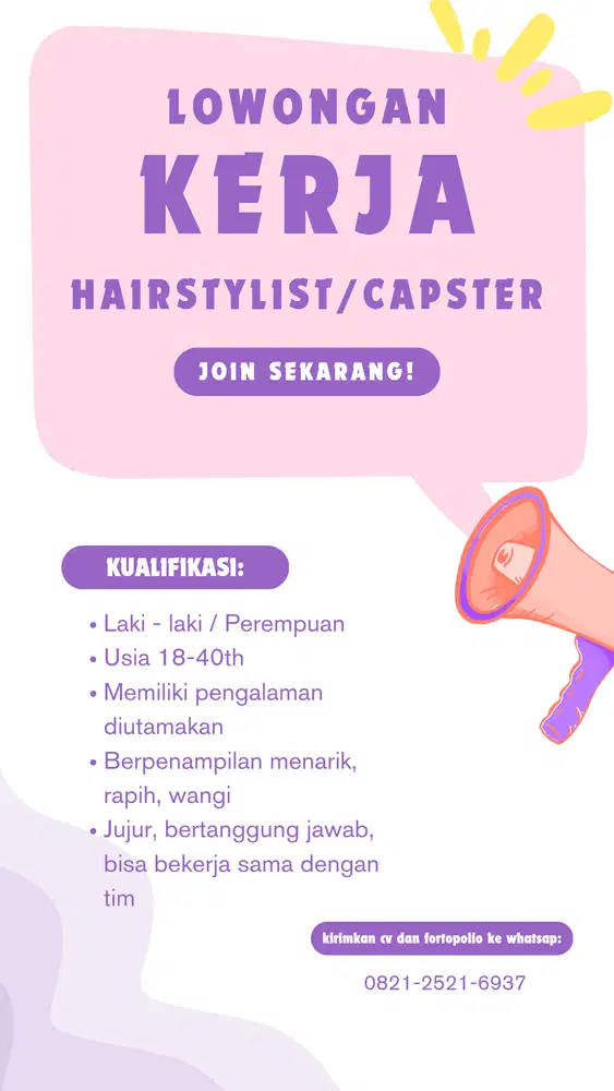 lowongan hairstylist