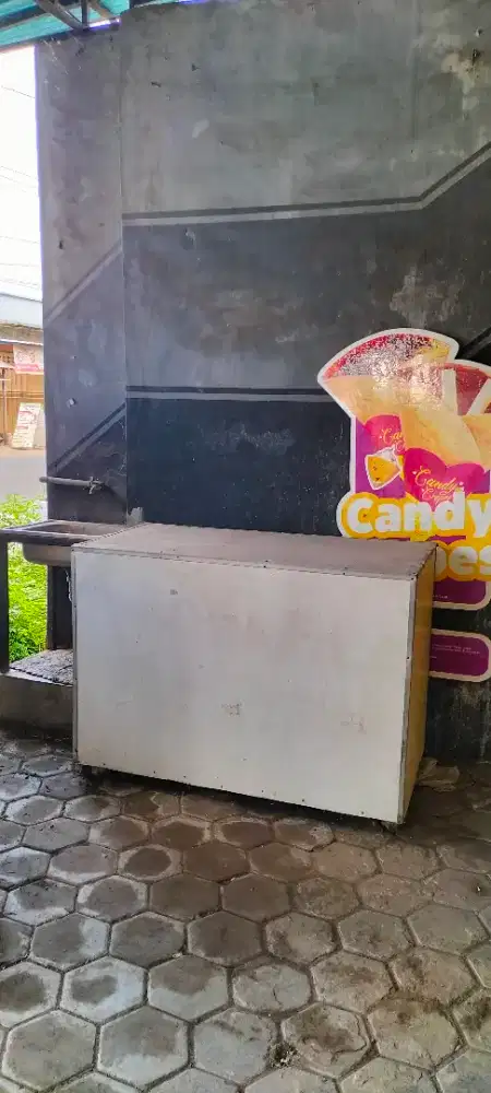 Gerobak etalase ayam crispy