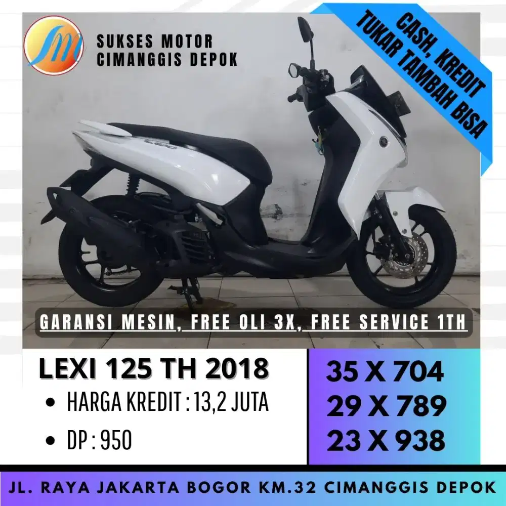 YAMAHA LEXI 125 2018 CASH KREDIT CC BISA FREESERVICE1TH [SUKSES MOTOR]