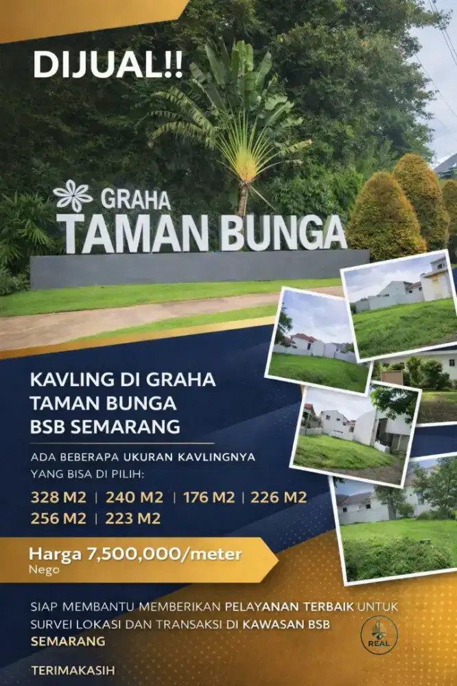 KAVLING DI GRAHA TAMAN BUNGA BSB SEMARANG BANYAK PILIHAN TERBAIK