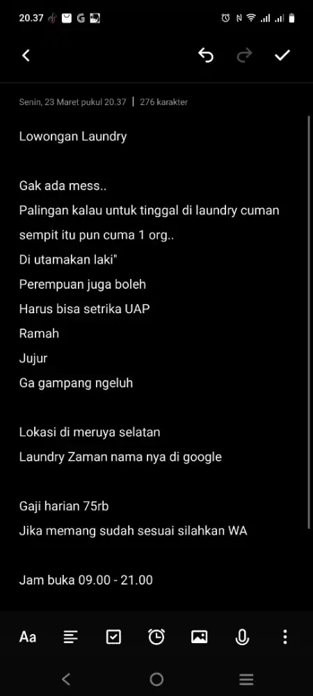 Lowongan Laundry