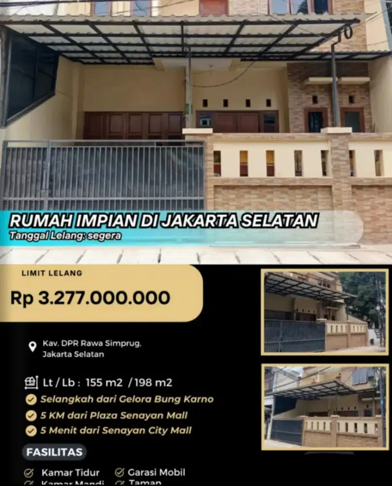 Dijual Rumah Kav DPR Simprug