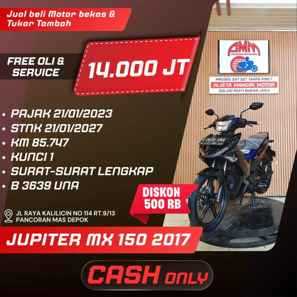 JUPITER MX 150 2017 CASH ONLY KREDIVO INDODANA ALLO BANK SHOPEE GOPAY