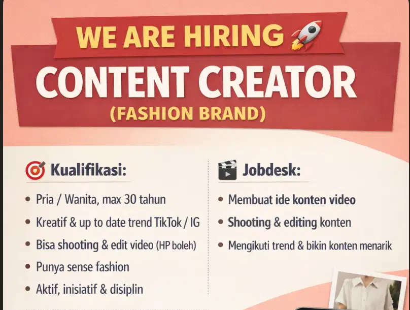 Videographer & Editor (konten kreator)