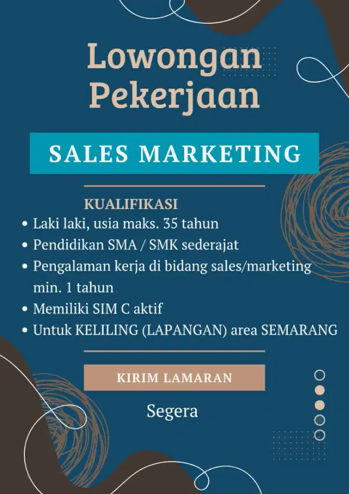 SALES MARKETING LAPANGAN AREA SEMARANG