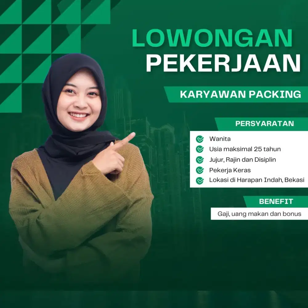 Lowongan Kerja Karyawan Packing Wanita