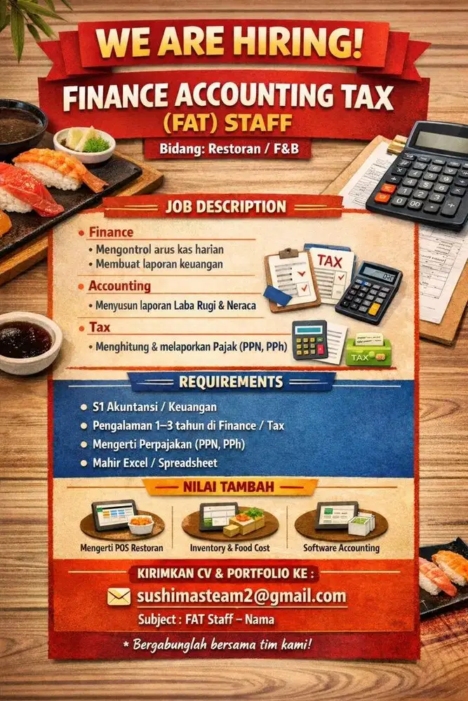 Di butuhkan FAT restoran