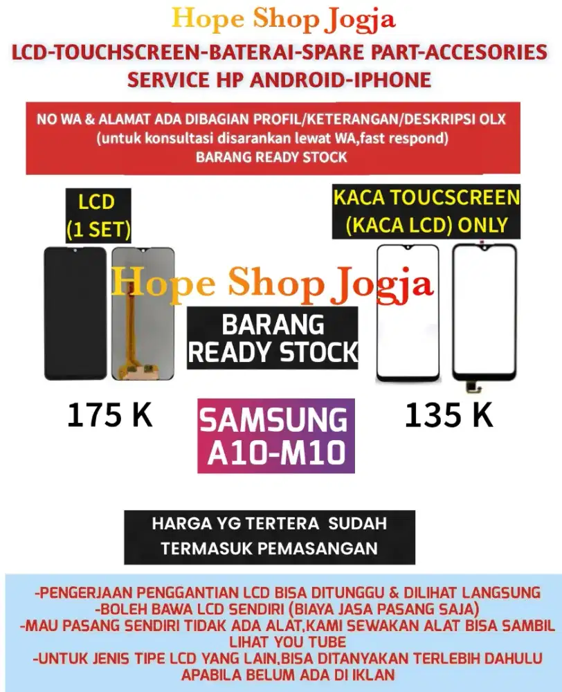 Touchscreen-Baterai-LCD Samsung A10-M10