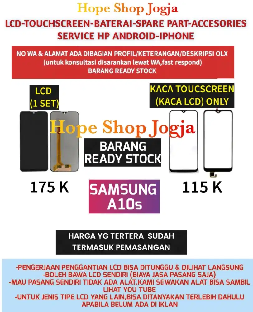 Touchscreen-Baterai-Lcd Samsung A10s