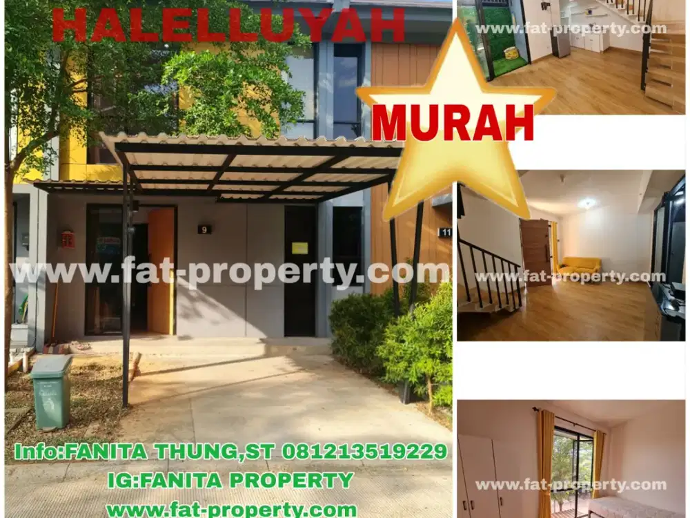 Dijual rumah bagus di Cendana Spring,Lippo Karawaci Brt LT50m2 LB52m2,Selatan,2BR,Tingkat 2lt