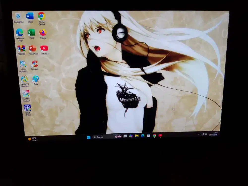 Monitor LED IPS 20 merk HP bening mulus normal