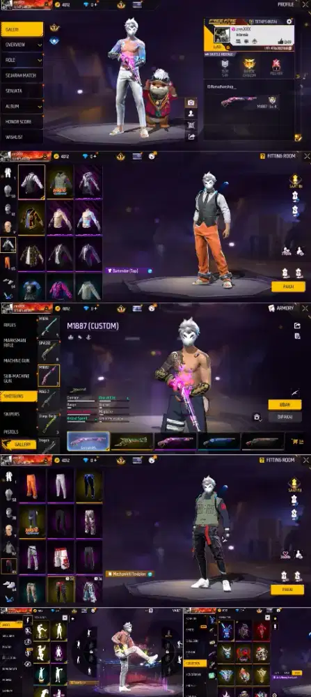 Jual akun FF polosan SG reper on