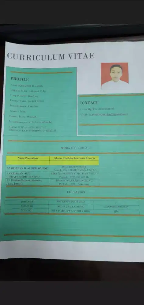 Ingin bekerja dan siap bekerja dan tidk malas malasan