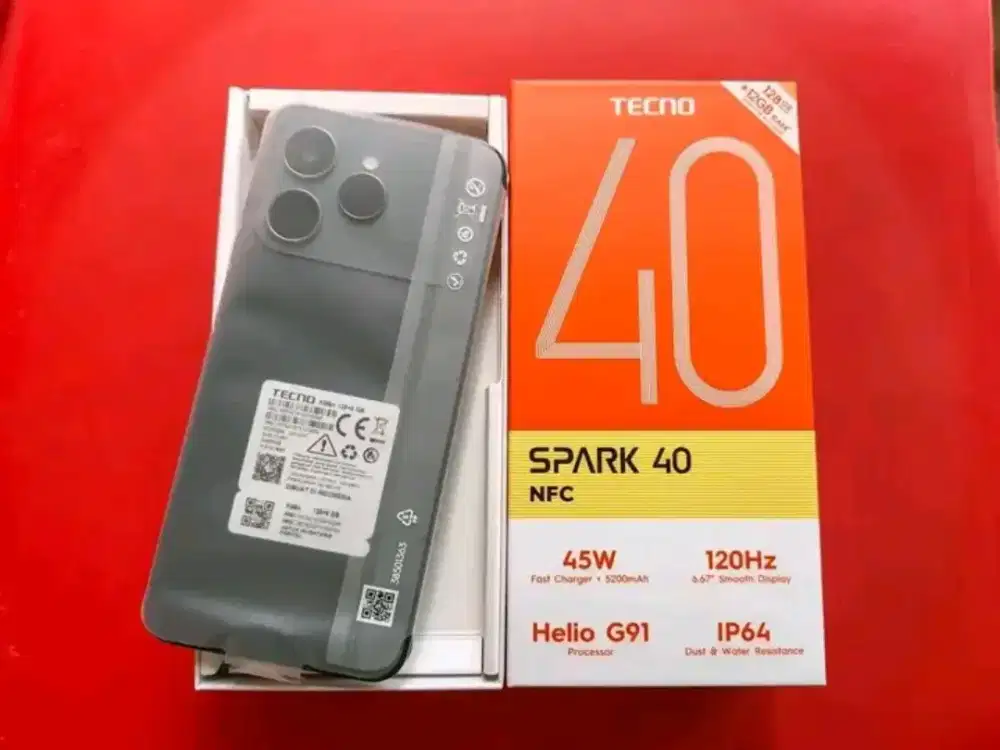 Tecno spark 40 Ram 6/128 hp baru cuman bukak kotak garansi belum jalan