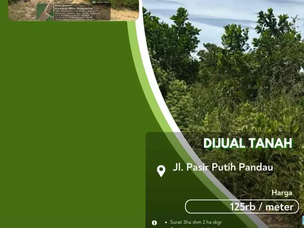 Dijual Tanah Pasir Putih Pekanbaru Kota!
