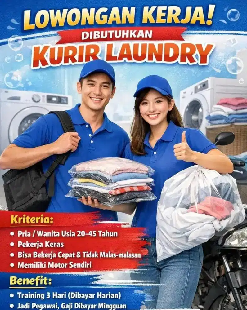 Dibutuhkan segera kurir laundry