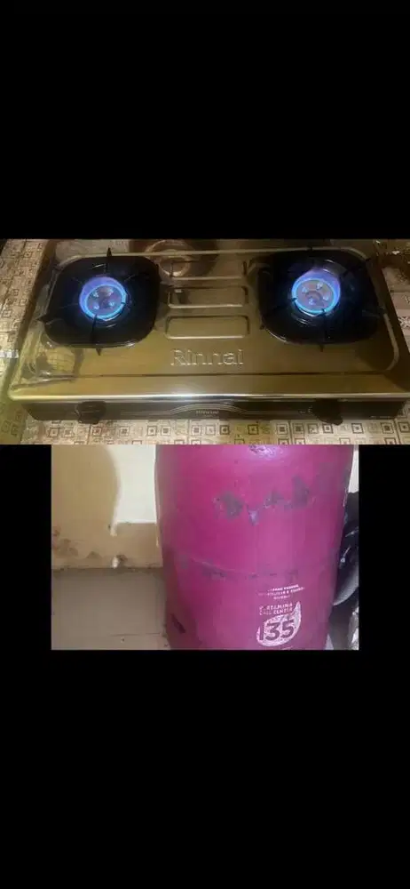 Kompor Gas Rinnai 2 Tungku dan Tabung Gas 12 KG