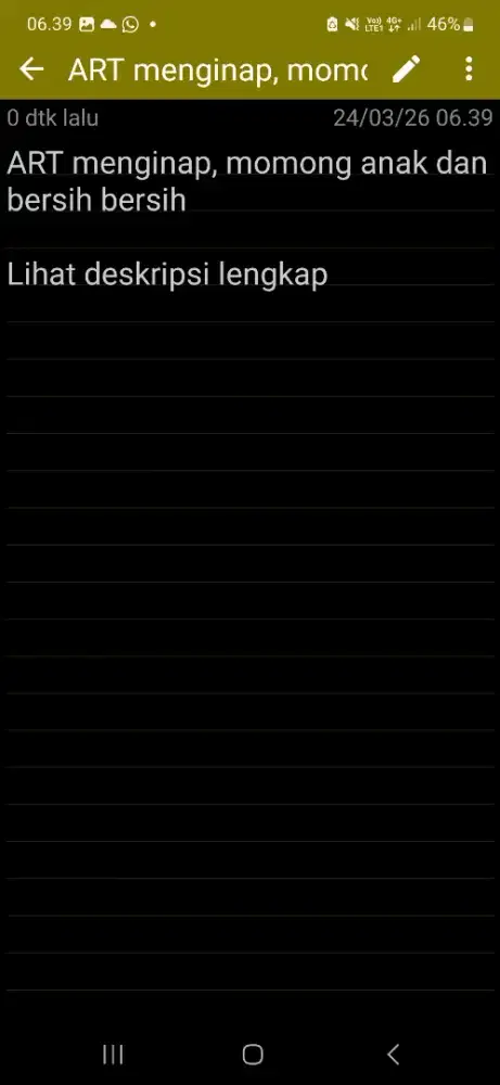 ART menginap [momong anak dan bersih-bersih]