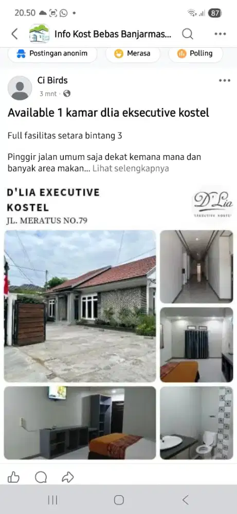 Kost banjarmasin dlia eksecutive kostel