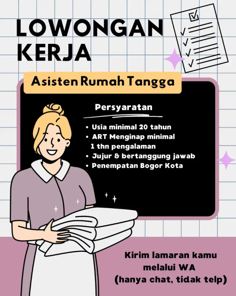 ART & Pengasuh Menginap lokasi Kota Bogor