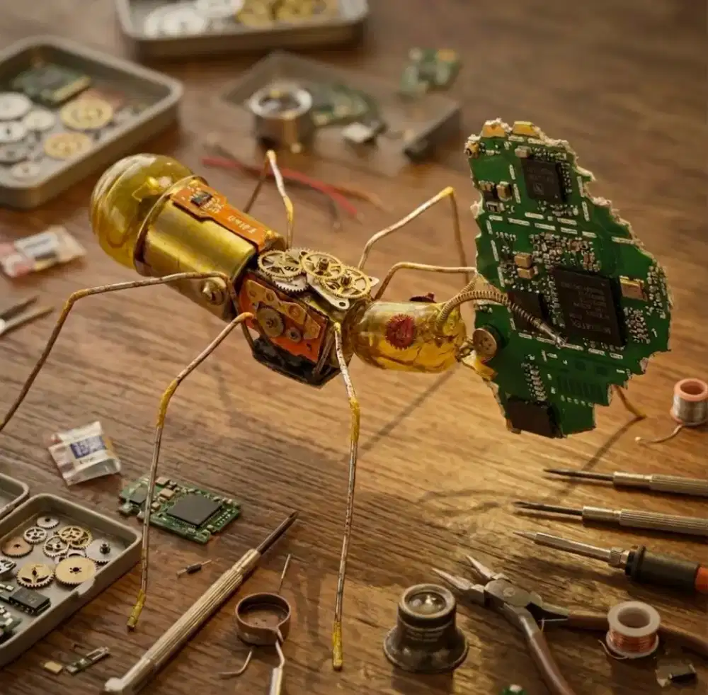 Diecast figure robot steampunk semut vintage retro antik lawas