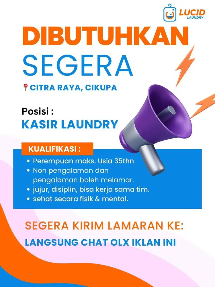 LOWONGAN KERJA KASIR LAUNDRY