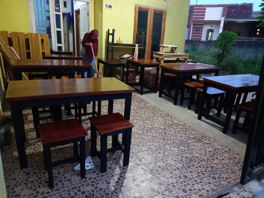 Meja kursi makan dan dapur, meja belajar komputer laptop kantor,