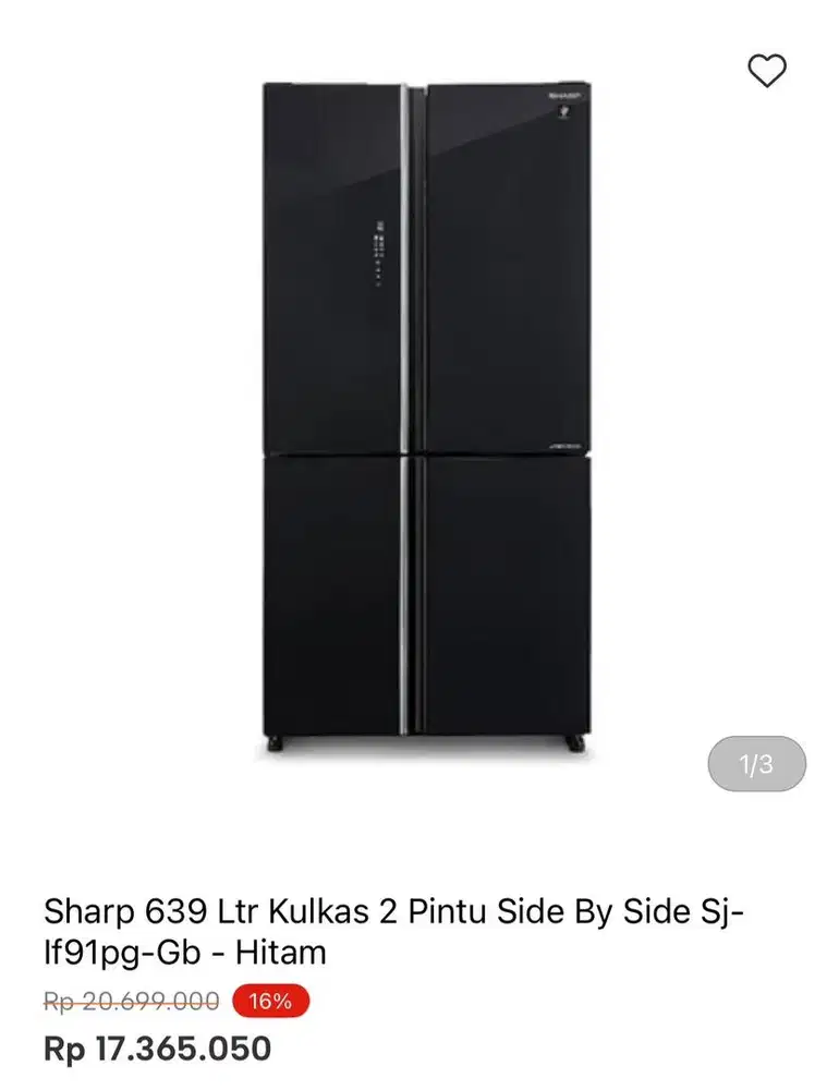 KULKAS SHARP MULTIDOOR 639liter