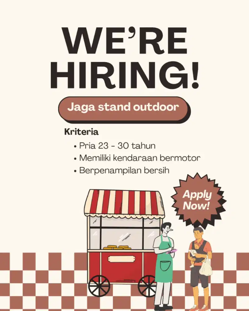 Lowongan kerja jaga stand outdoor