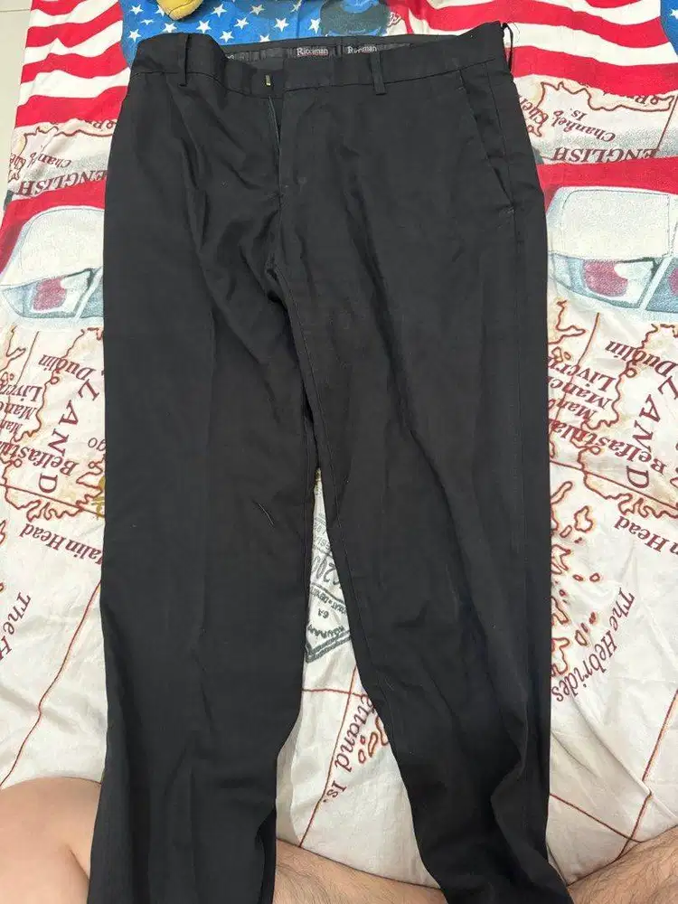 Ricciman formal pants / celana kerja, black, regular fit, size 34