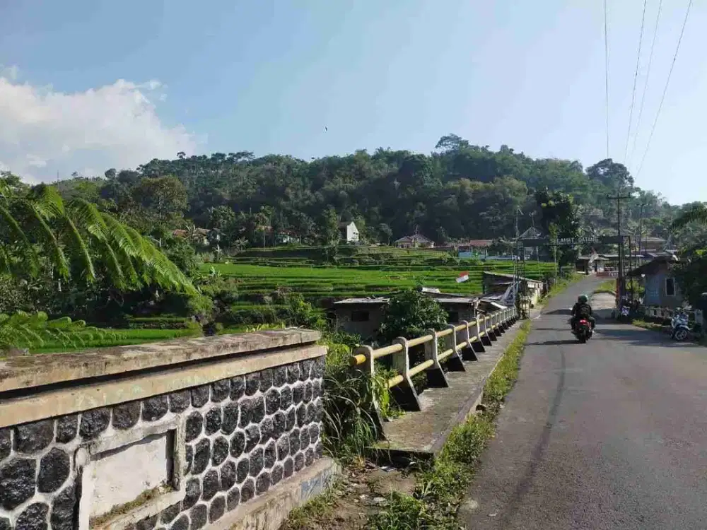 Tanah Pinggir Jalan + Sungai Batu Alam Gunung Bunder Bogor | View Gunung Asri