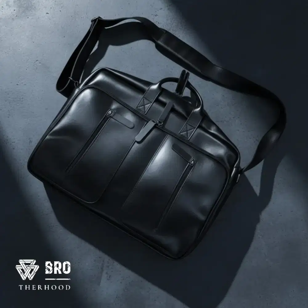 Tas selempang laptop kulit sapi asli ekstra slot untuk file file TSB27