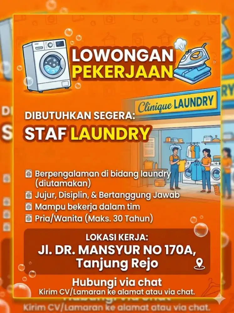 Lowongan kerja Laundry
