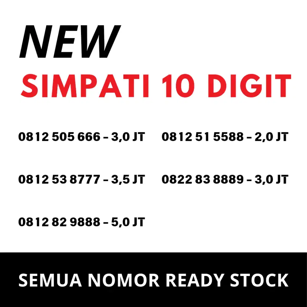 NOMOR CANTIK SIMPATI 10 DIGIT