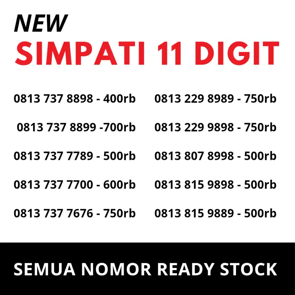 NOMOR CANTIK SIMPATI 11 DIGIT