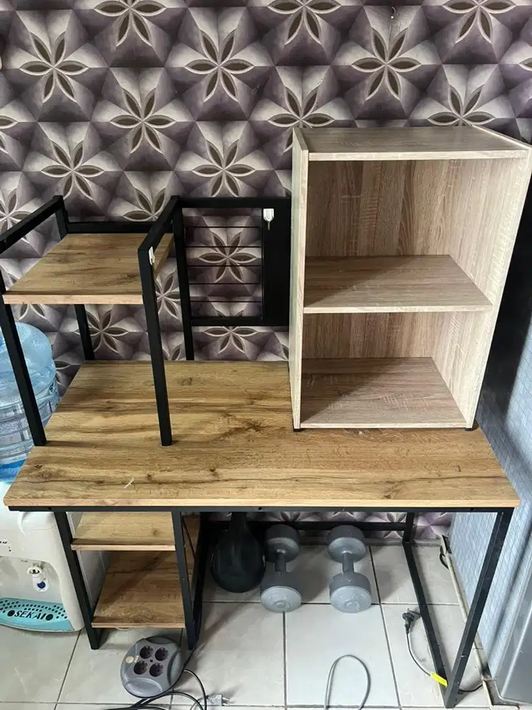 Meja kantor + rak kayu