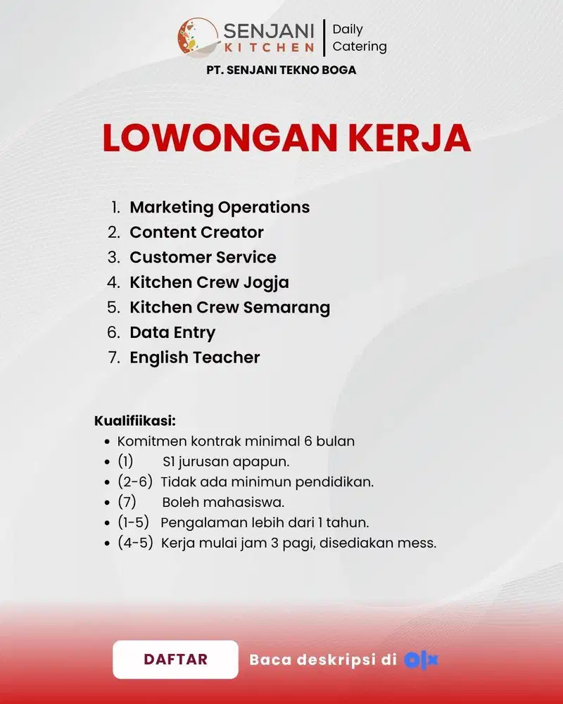 LOKER JOGJA & SEMARANG
