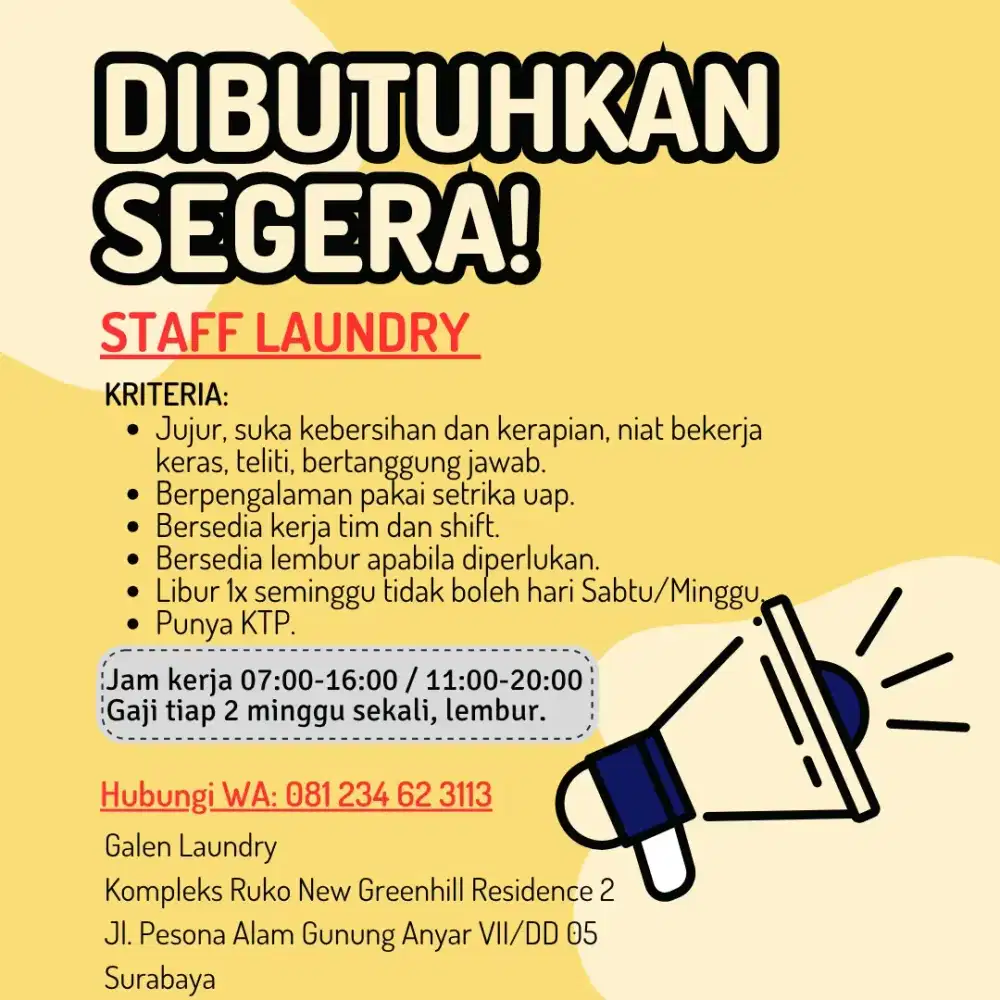 LOKER LAUNDRY GUNUNG ANYAR