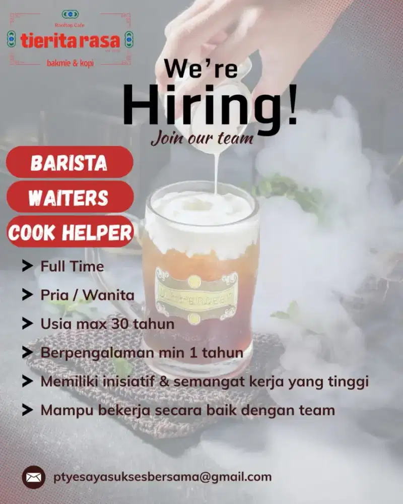 WE ARE HIRING Join Our Team