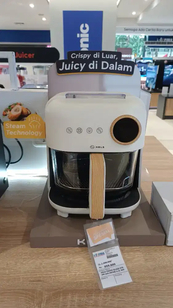 KELS TREVO GLASS STEAM AIR FRYER 4.2 L