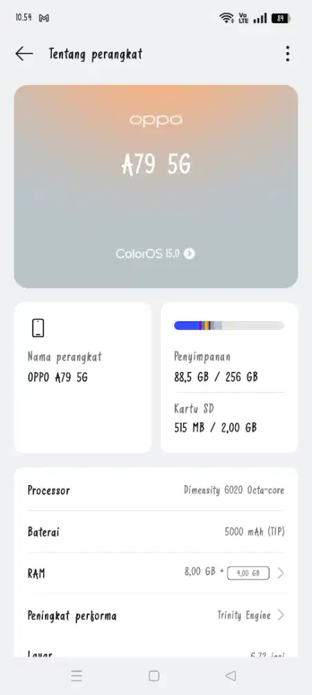 Oppo a79 5G bekas baikk